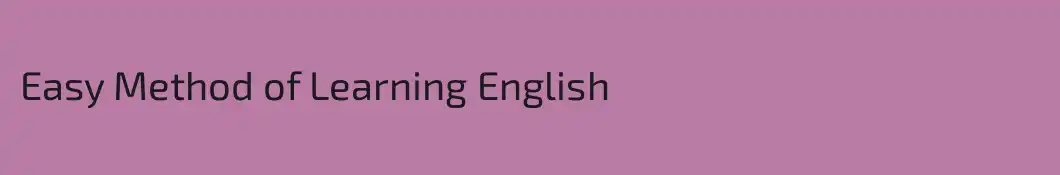 Easy Method of Learning English